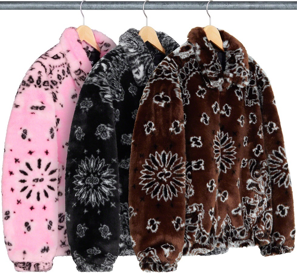 Bandana Faux Fur Bomber Jacket